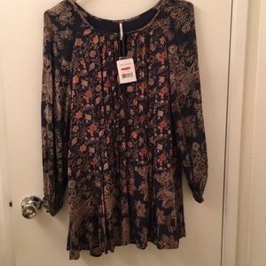free people long sleeve flower dress